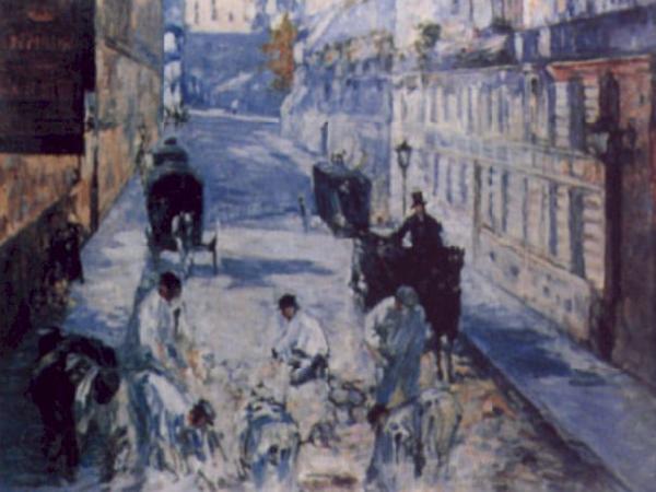 Edouard Manet La Rue Mosnier aux Paveurs Norge oil painting art